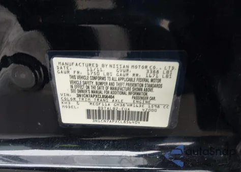2012 Nissan Versa 1.6 Sv z USA, uszkodzony, nr VIN 3N1CN7APXCL856404